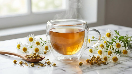 Chamomile tea for PMS anxiety, period mood swings, and sleep support for women