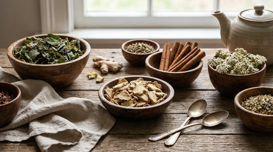 Best herbal teas for heavy periods including raspberry leaf, ginger, and cinnamon to reduce menorrhagia naturally