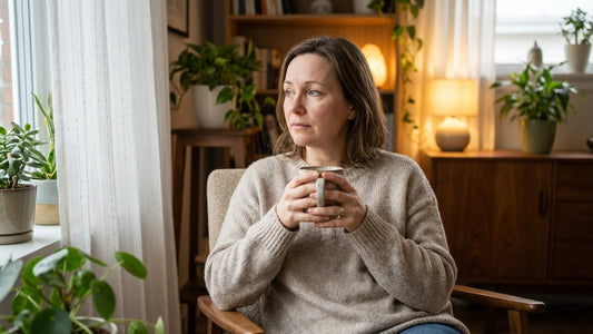 person experiencing fatigue and reflecting on internal balance and odor signals